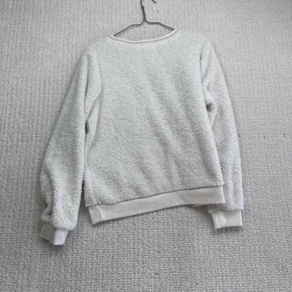 Weekend Edition Just Peachy Sweater Women’s Sz S Fuzzy Sherpa Fleece Cozy Comfy - Picture 10 of 14